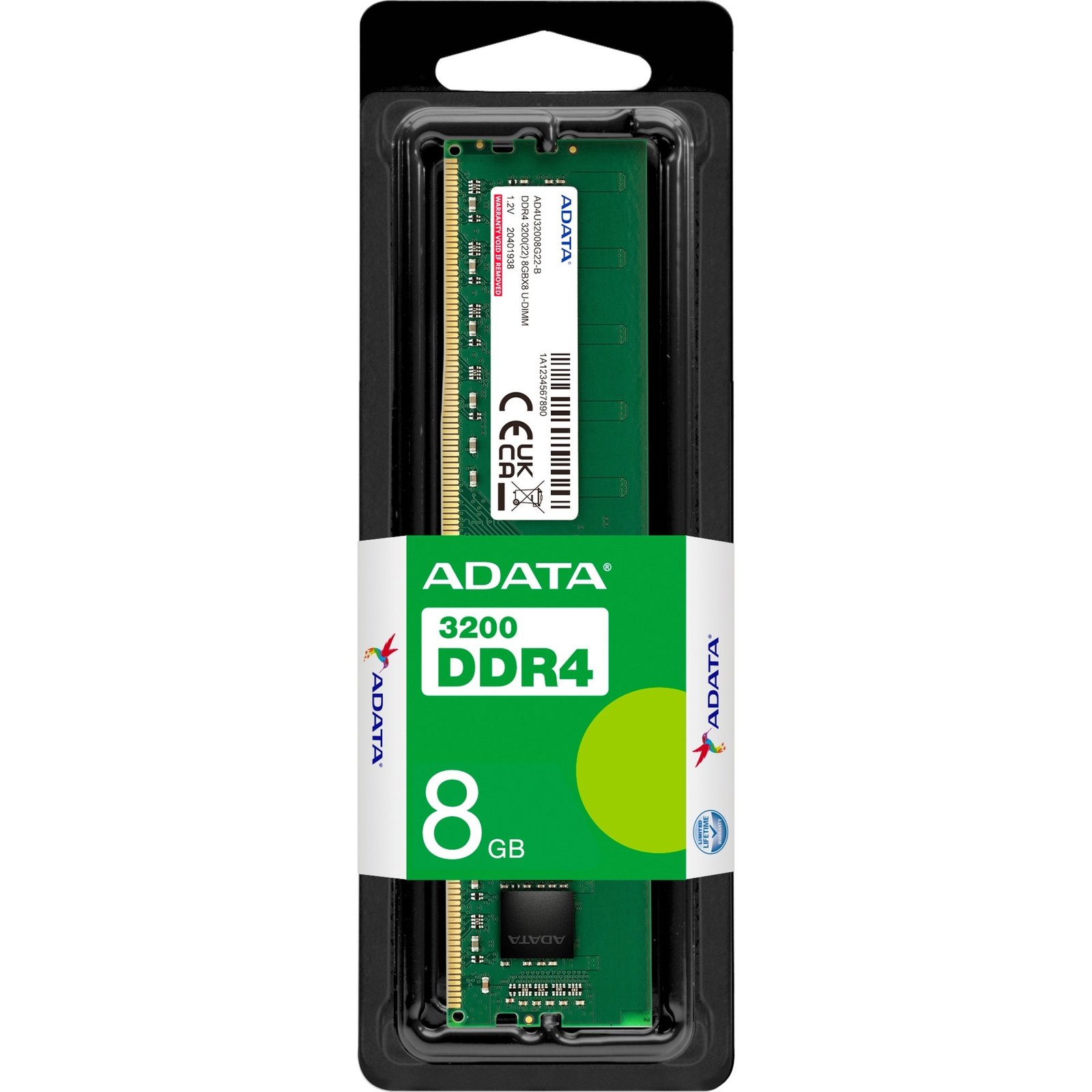 ADATA DIMM DDR4-3200 (1x ) Verde, 8 GB 8 GB - Imagen 2