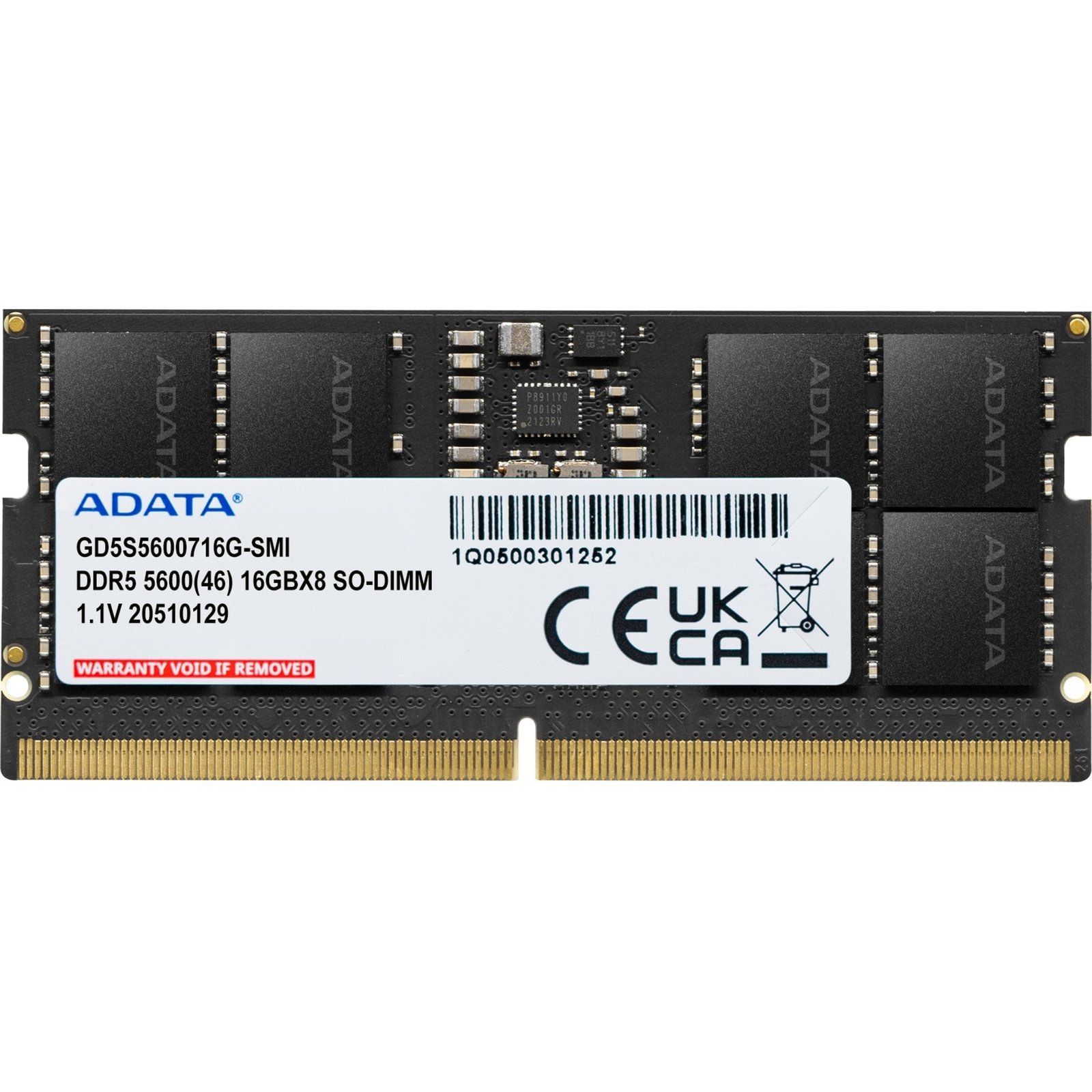 ADATA SO-DIMM DDR5-5600 (1x ) Negro, 16 GB 16 GB