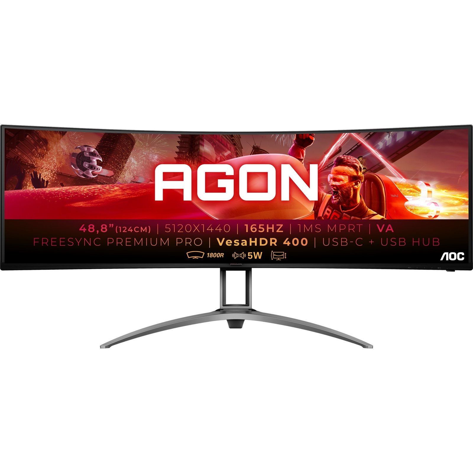 AOC AGON AG493UCX2 Negro - Imagen 2