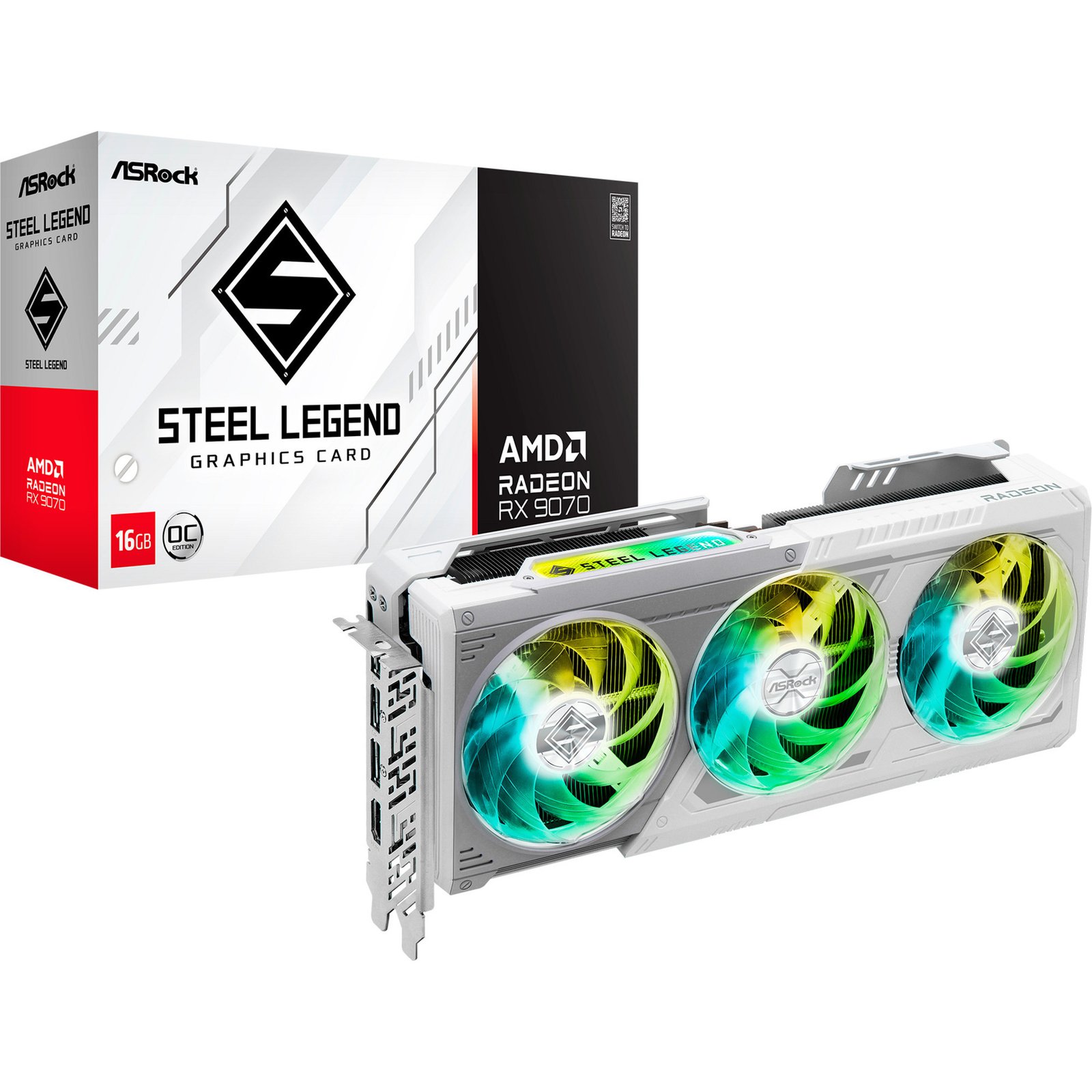 ASRock Radeon RX 9070 STEEL LEGEND OC Negro