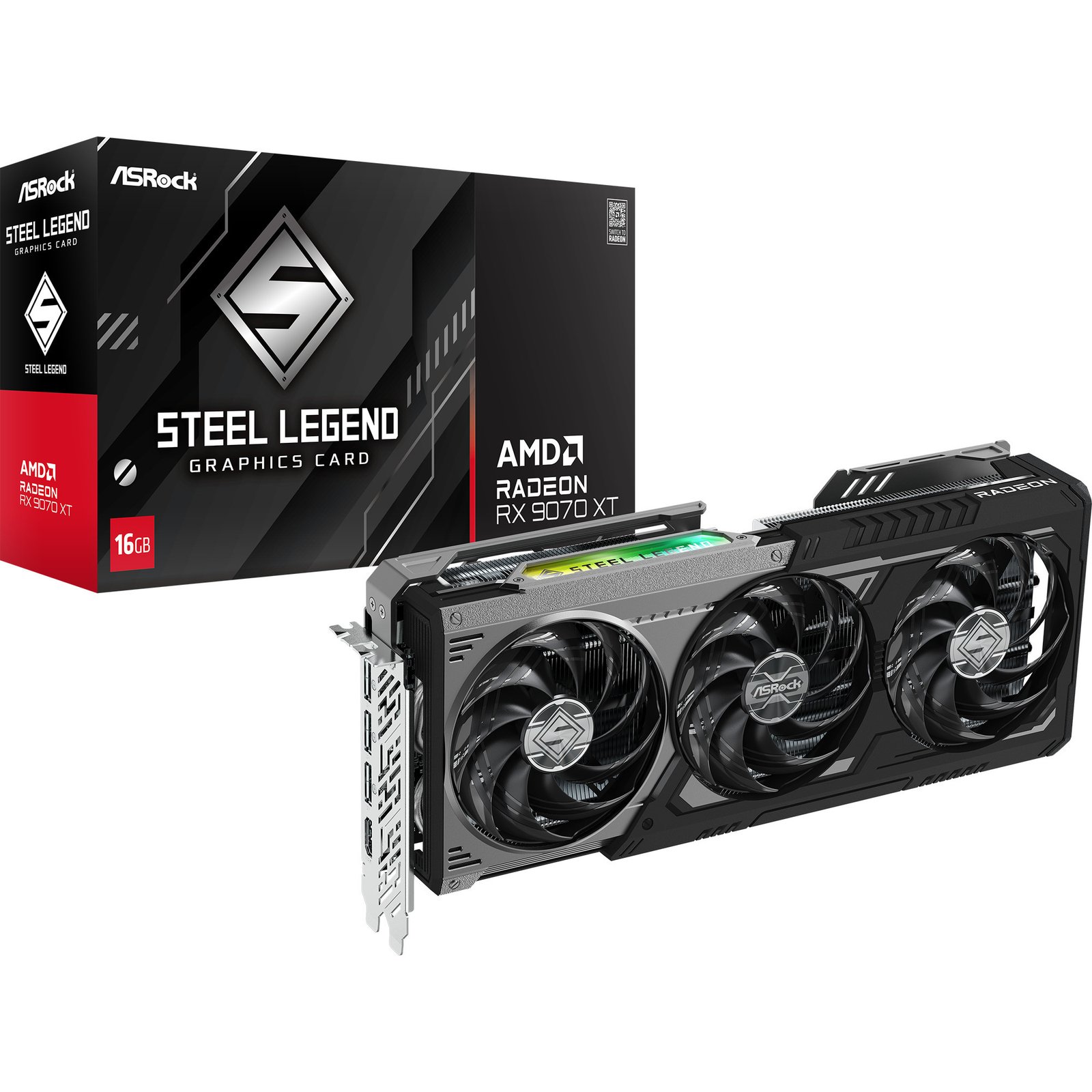 ASRock Radeon RX 9070 XT Steel Legend Dark, 16 GB