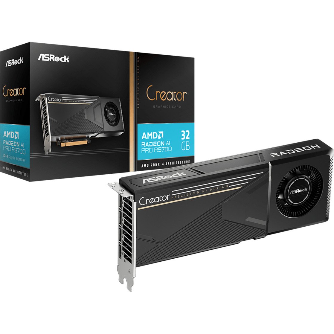 ASRock Radeon™ AI PRO R9700 Negro, 32 GB