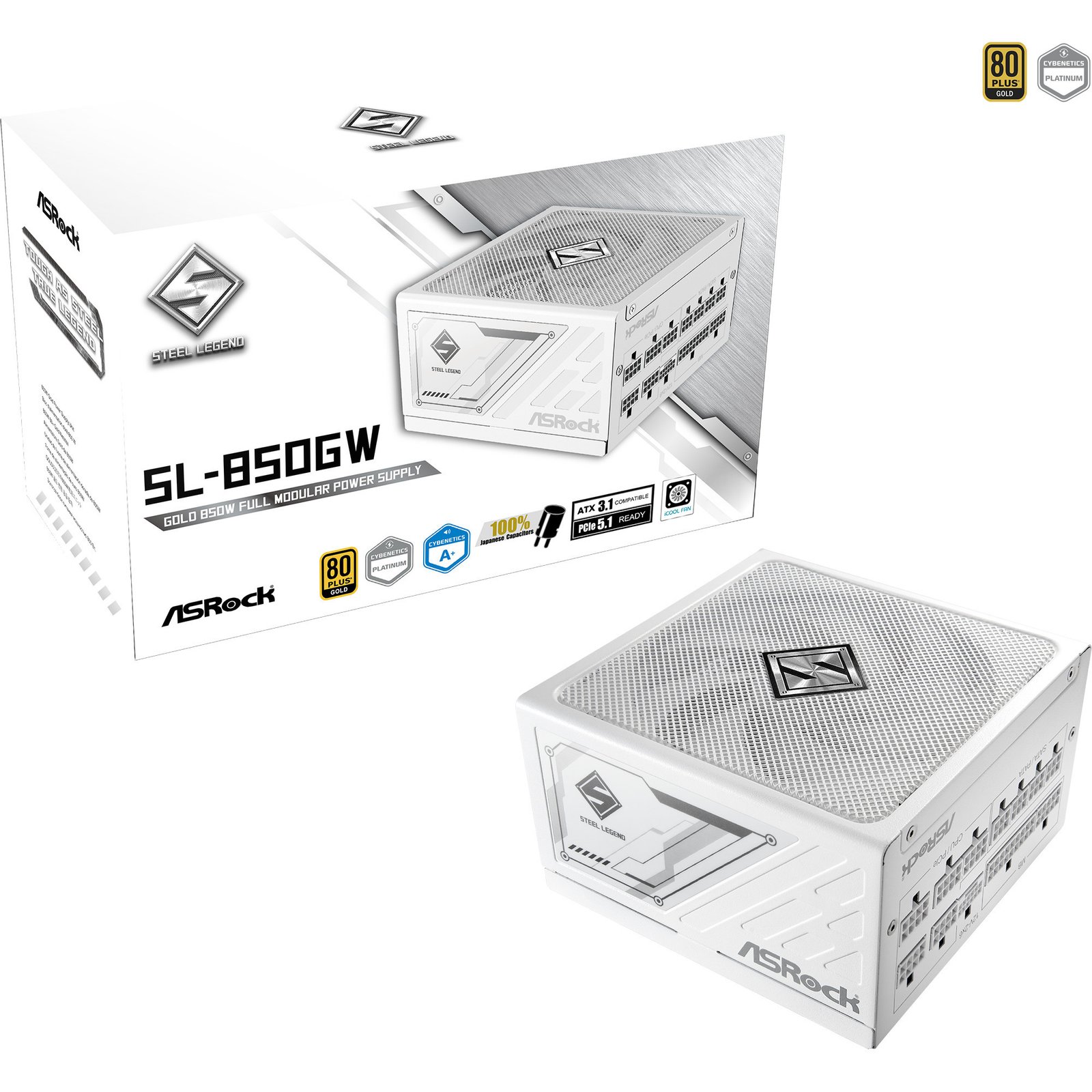 ASRock Steel Legend SL-850GW Blanco