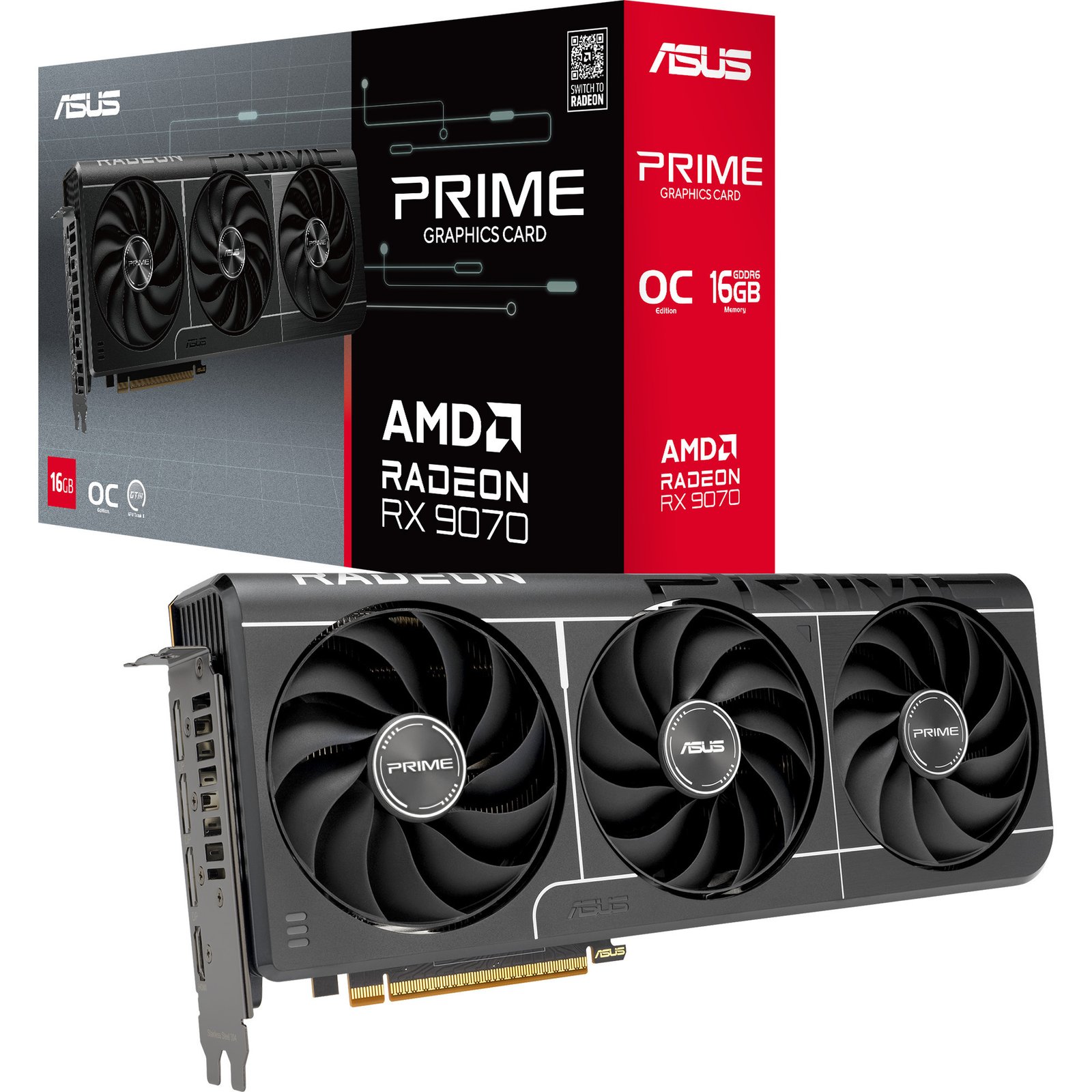 ASUS Radeon RX 9070 OC PRIME EVO Edition Gris, 16 GB