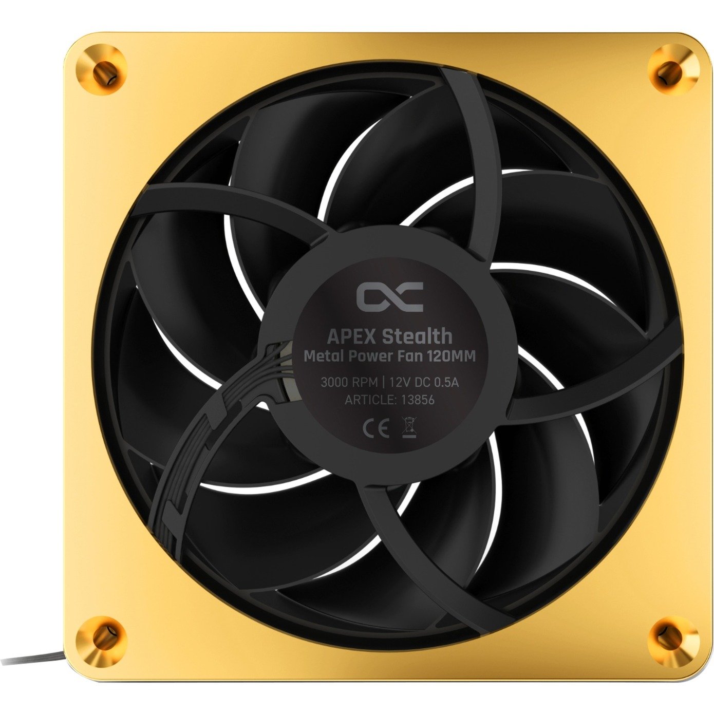 Alphacool Apex Stealth Metal Power 120mm Lüfter 3000rpm Dorado - Imagen 3