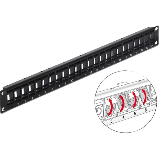 DeLOCK 19"Patchpanel 24 Keystone Ports