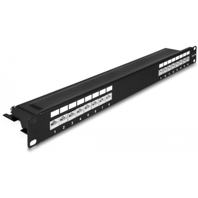 DeLOCK 19" Patchpanel 16 Port Cat.6A Negro