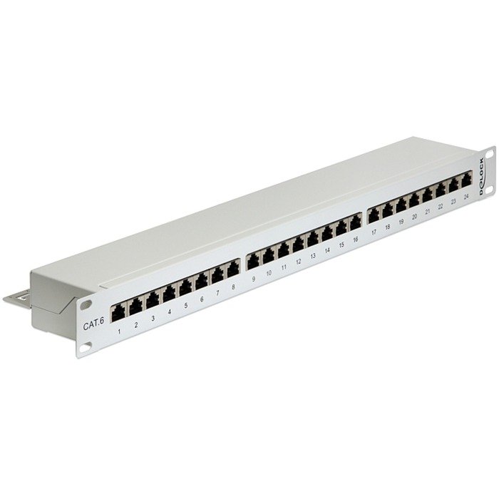 DeLOCK 19" Patchpanel 24 Port Cat.6 Gris