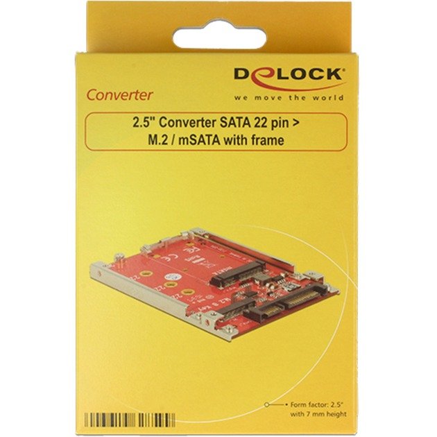 DeLOCK 2.5" Konverter SATA 22 Pin > M.2 / mSATA - Imagen 4