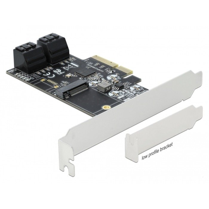 DeLOCK 4 Port SATA und 1 Slot M.2 Key B PCI Express x4 Karte - Low Profile Formfaktor - Imagen 2