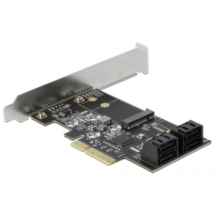 DeLOCK 4 Port SATA und 1 Slot M.2 Key B PCI Express x4 Karte - Low Profile Formfaktor - Imagen 3
