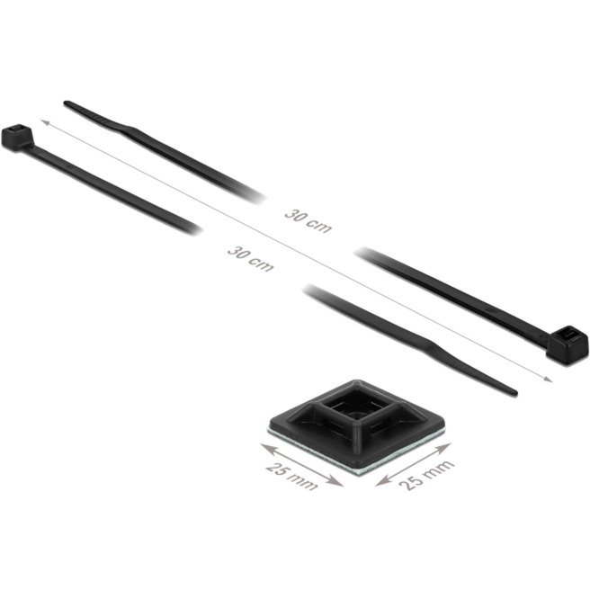 DeLOCK Befestigungssockel 25 x 25mm mit Kabelbinder L 300 x B 4 Negro - Imagen 2