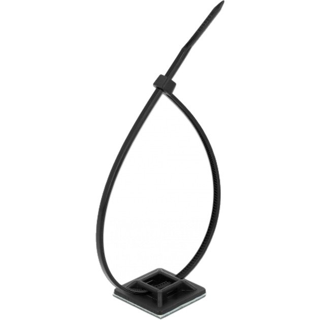 DeLOCK Befestigungssockel 28 x 28mm mit Kabelbinder L 300 x B 3 Negro - Imagen 3