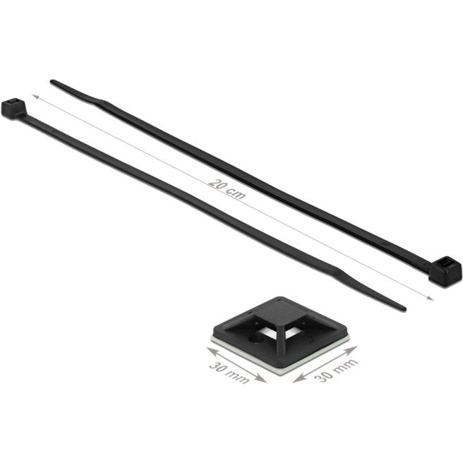 DeLOCK Befestigungssockel 30 x 30mm mit Kabelbinder L 200 x B 4 Negro - Imagen 2