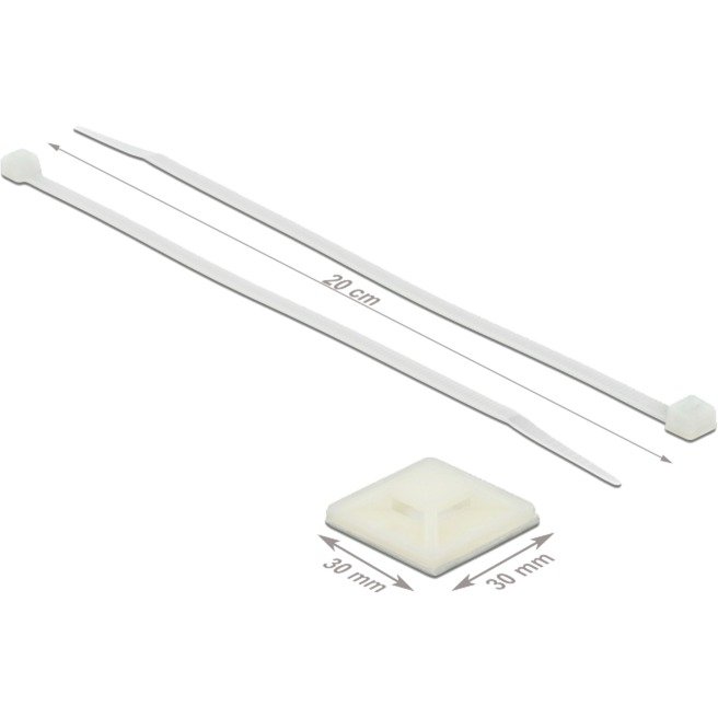 DeLOCK Befestigungssockel 30 x 30mm mit Kabelbinder L 200 x B 4 Blanco - Imagen 2