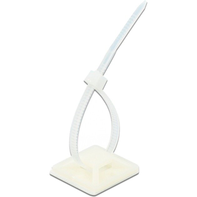 DeLOCK Befestigungssockel 30 x 30mm mit Kabelbinder L 200 x B 4 Blanco - Imagen 3