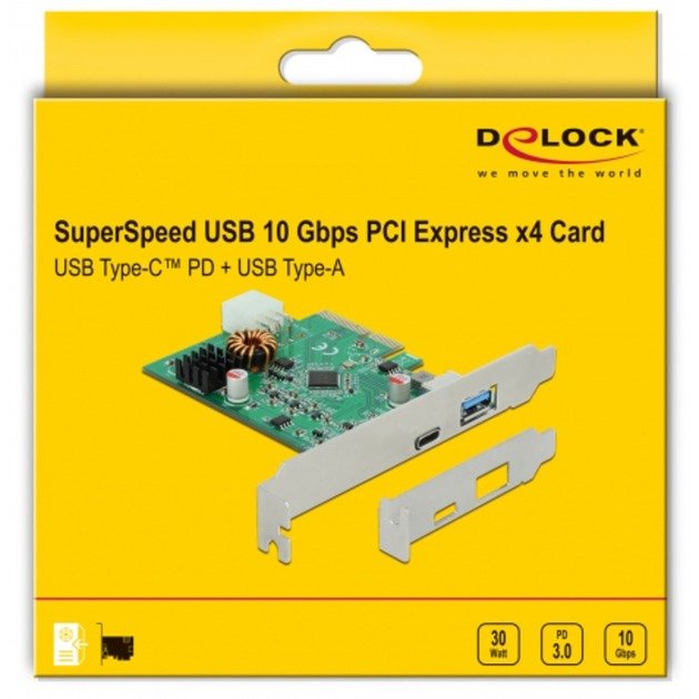 DeLOCK DeLOCK PCIe x4>1x extern USB-C 3.2 Gen 2 + USB-A 3.2 Gen 2 - Imagen 4