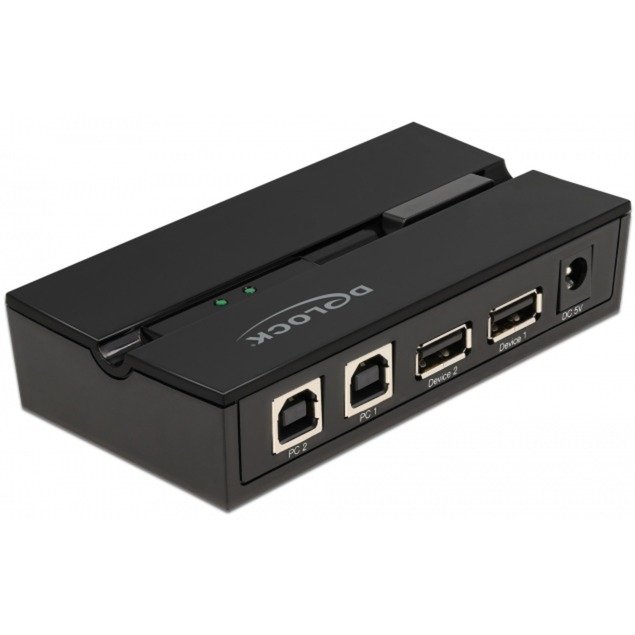 DeLOCK Delock USB 2.0 Switch f. 2 PC an 2Geräte Negro