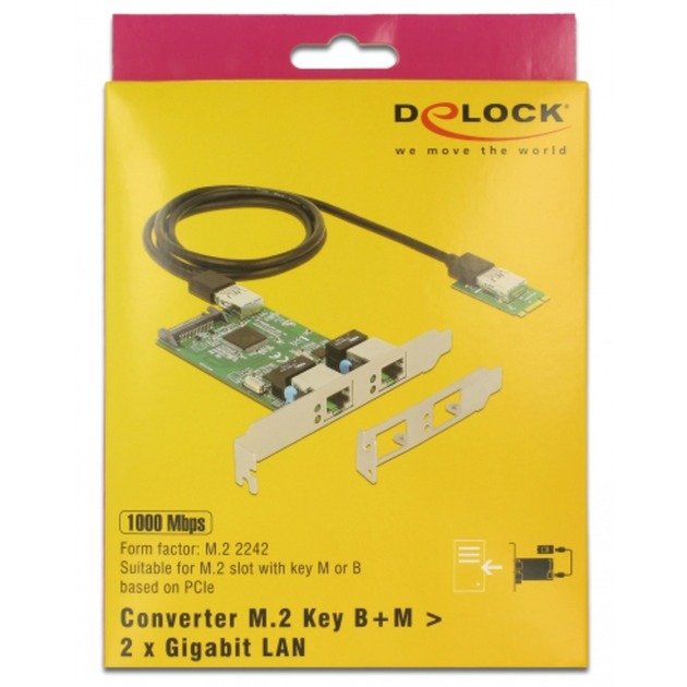 DeLOCK Konverter M.2 Key B+M Stecker > 2 x Gigabit LAN - Imagen 5