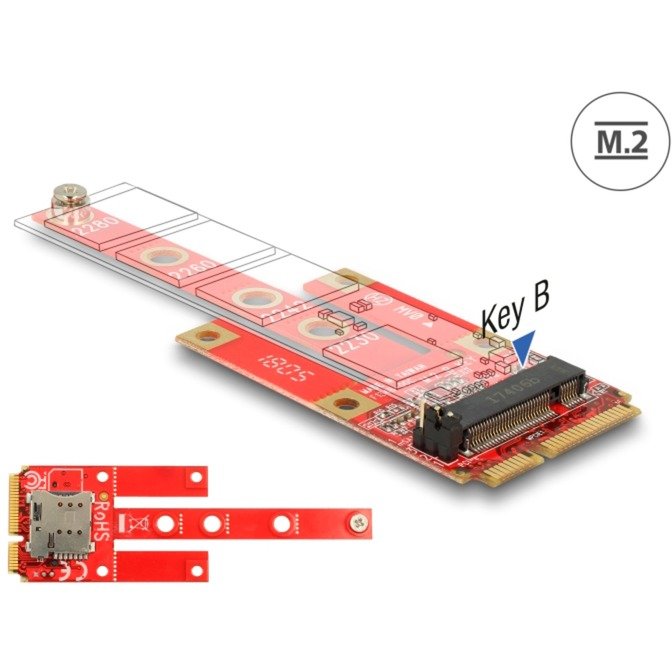 DeLOCK Konverter Mini PCIe > M.2 Key B Slot + Micro SIM Slot - Imagen 4