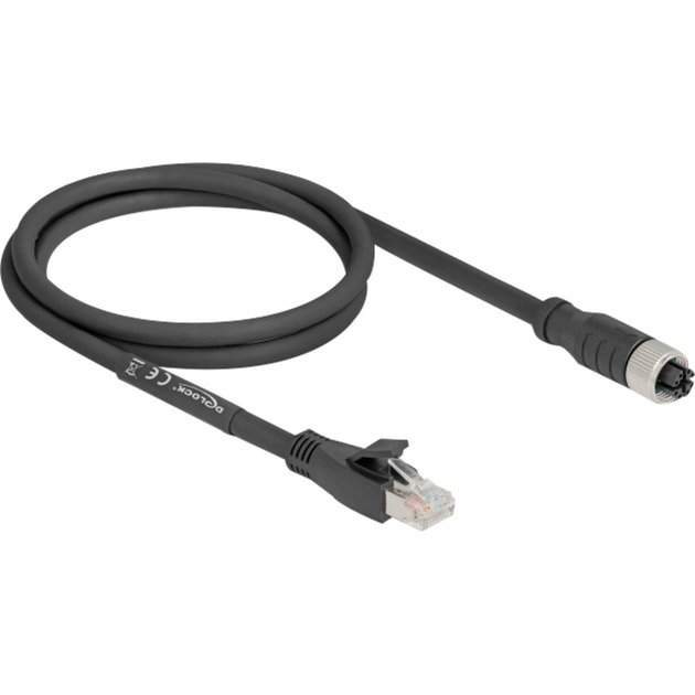 DeLOCK M12 Kabel X-kodiert 8 Pin Buchse > RJ-45 Stecker Negro