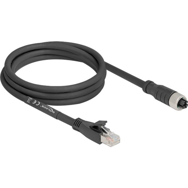 DeLOCK M12 Kabel X-kodiert 8 Pin Buchse > RJ-45 Stecker Negro