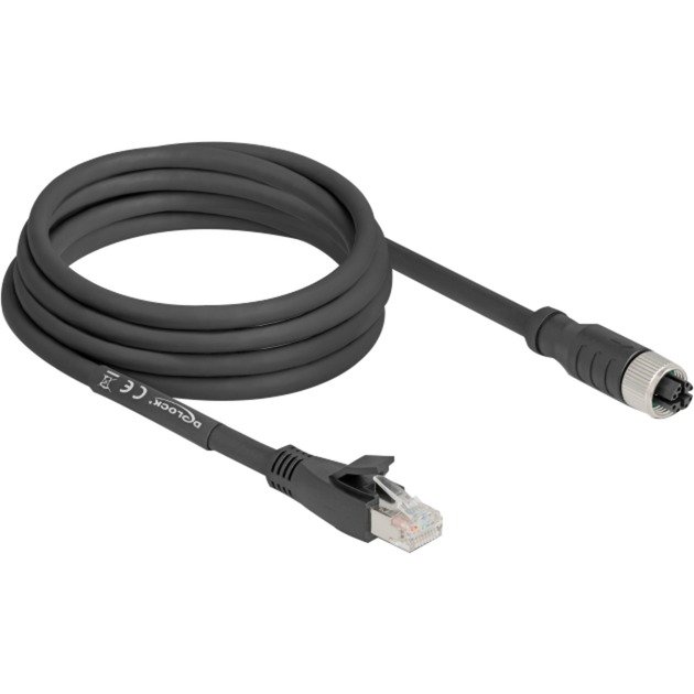 DeLOCK M12 Kabel X-kodiert 8 Pin Buchse > RJ-45 Stecker Negro