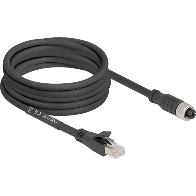 DeLOCK M12 Kabel X-kodiert 8 Pin Buchse > RJ-45 Stecker Negro