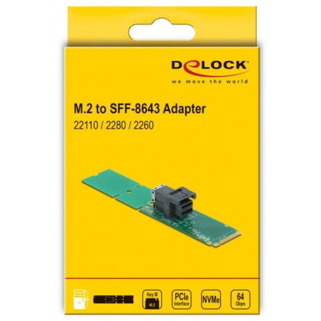 DeLOCK M.2 Key M zu SFF-8643 NVMe 22110 / 2280 / 2260 - Imagen 4