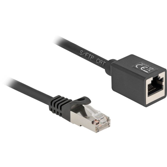 DeLOCK Netzwerk Verlängerungskabel RJ-45 Stecker > RJ-45 Buchse Cat.6a S/FTP Negro