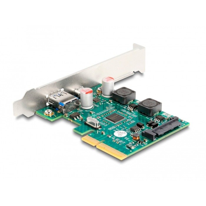 DeLOCK PCI Express x4 Karte zu 1 x extern USB 10 Gbps Type-C Buchse + 1 x extern USB 10 Gbps Typ-A Buchse - Imagen 2