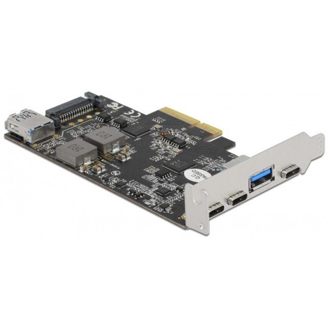 DeLOCK PCI Express x4 Karte zu 3 x USB Type-C + 2 x USB Typ-A - SuperSpeed USB 10 Gbps - Low Profile Formfaktor - Imagen 2