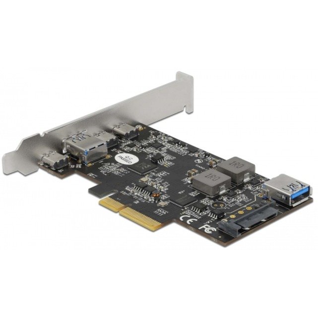 DeLOCK PCI Express x4 Karte zu 3 x USB Type-C + 2 x USB Typ-A - SuperSpeed USB 10 Gbps - Low Profile Formfaktor - Imagen 3