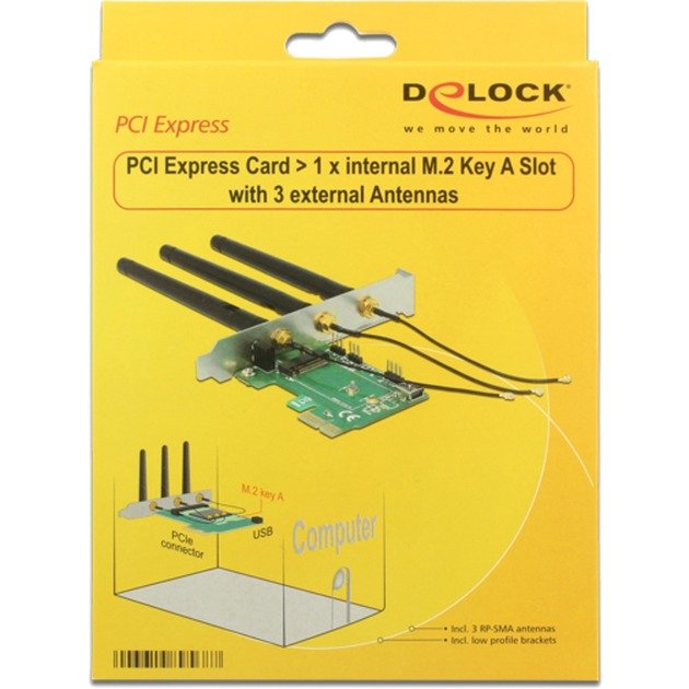 DeLOCK PCIe>1x M.2 mit 3 Antennen - Imagen 3