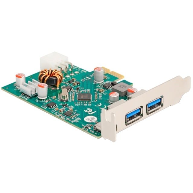 DeLOCK PCIe x1 Karte zu 1x ext. USB-C PD 30W + 2 ext. USB 3.2 Gen 1