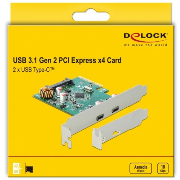DeLOCK PCIe x4 > 2x extern USB 3.2 Gen 2 Typ-C - Imagen 5