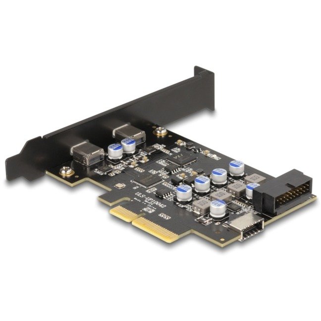 DeLOCK PCIe x4 zu 2x USB C + 1 x intern USB 10 Gbps Typ-E Key A + 19 Pin - Imagen 2