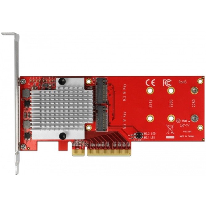 DeLOCK PCIe x8>2x int. NVMe M.2 Key M LP - Imagen 5