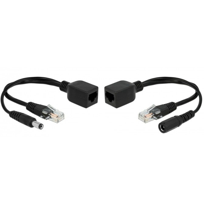 DeLOCK Passives PoE Adapter Set RJ-45 > DC 5 Negro