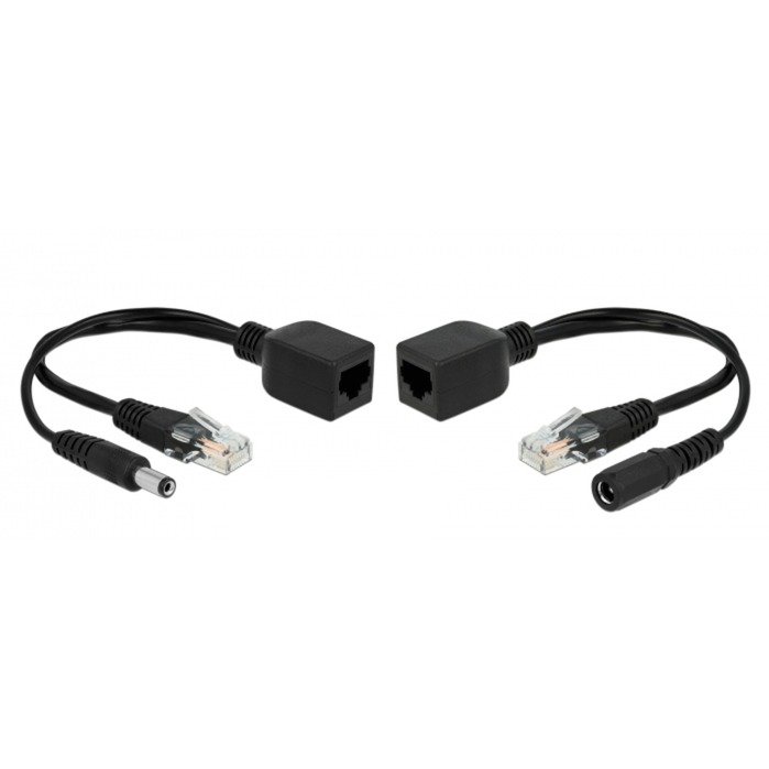 DeLOCK Passives PoE Adapter Set RJ-45 > DC 5 Negro