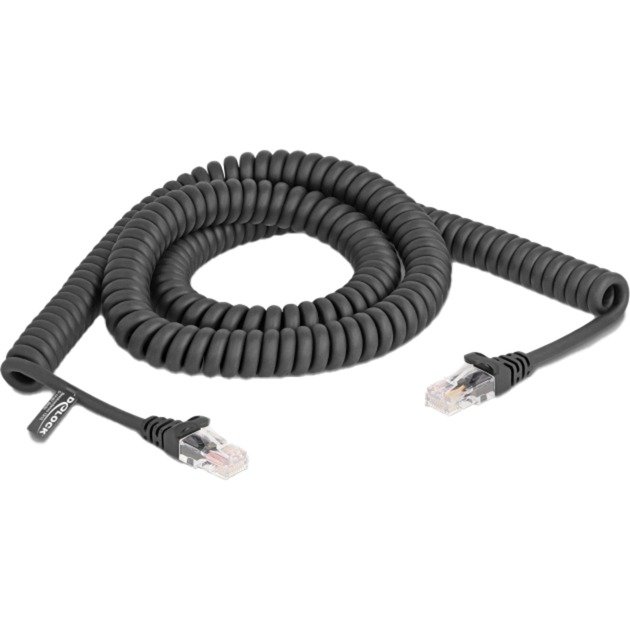 DeLOCK Spiralkabel RJ-45 Stecker > RJ-45 Stecker Cat.5e Negro
