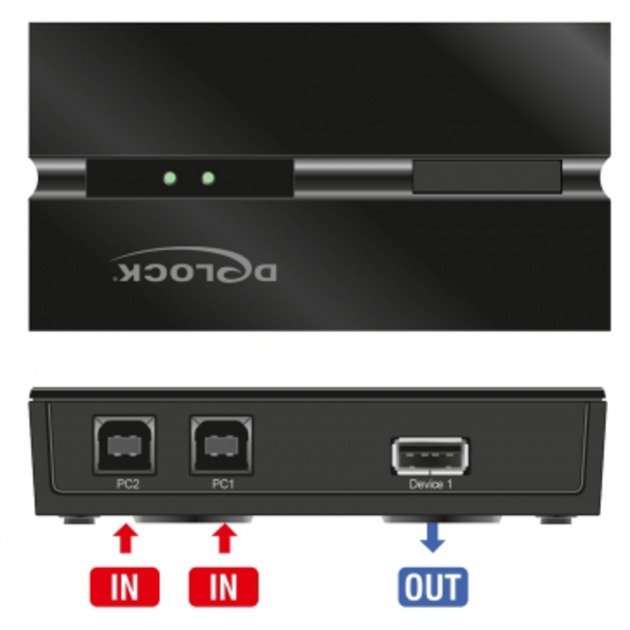 DeLOCK USB 2.0 Switch für 2 PC an 1 Gerät Negro - Imagen 2