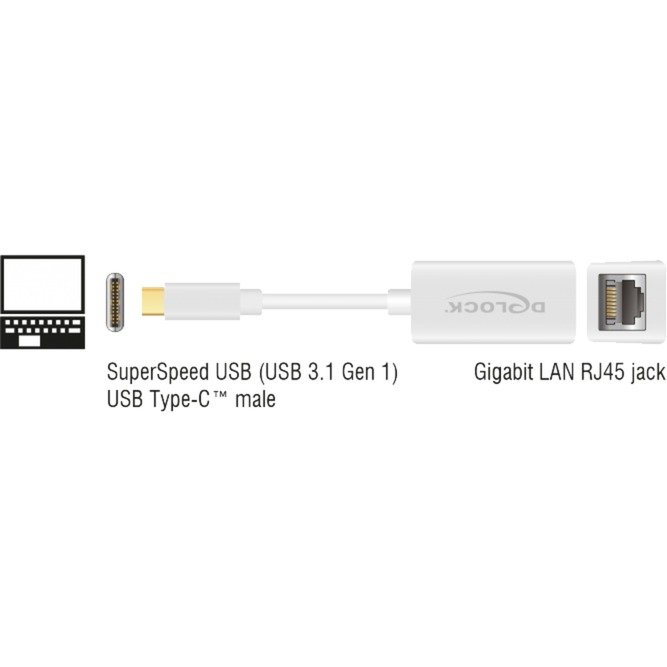 DeLOCK USB 3.2 Gen 1 Adapter Blanco - Imagen 2