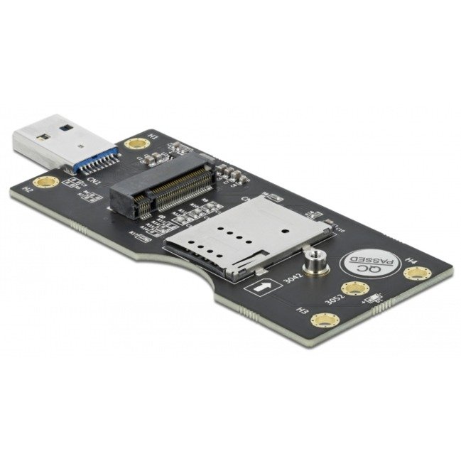 DeLOCK USB 3.2 Gen 1 Konverter Typ-A Stecker zu M.2 Key B mit SIM Slot - Imagen 3