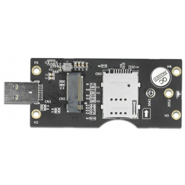 DeLOCK USB 3.2 Gen 1 Konverter Typ-A Stecker zu M.2 Key B mit SIM Slot - Imagen 4