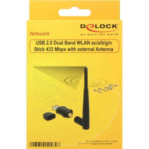 DeLOCK WLAN USB2.0 Stick Negro - Imagen 2