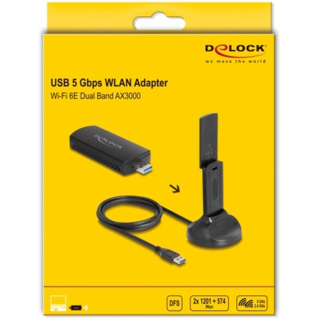 DeLOCK Wi-Fi 6E Dualband WLAN USB Adapter AX3000 - Imagen 4