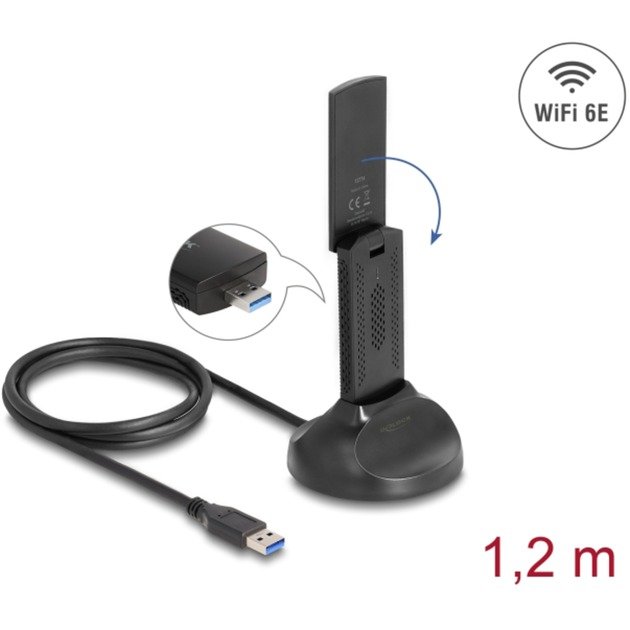 DeLOCK Wi-Fi 6E Dualband WLAN USB Adapter AX5400 (2 x 2402 + 574 Mbps) - Imagen 3
