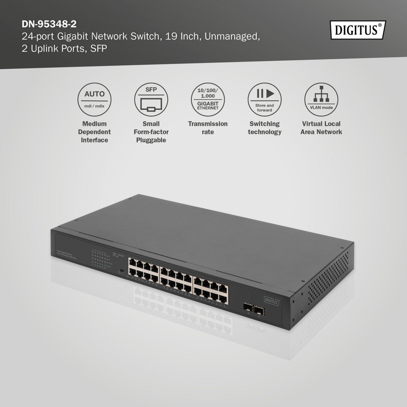 Digitus 24-Port Gigabit DN-95348-2 PoE - Imagen 5
