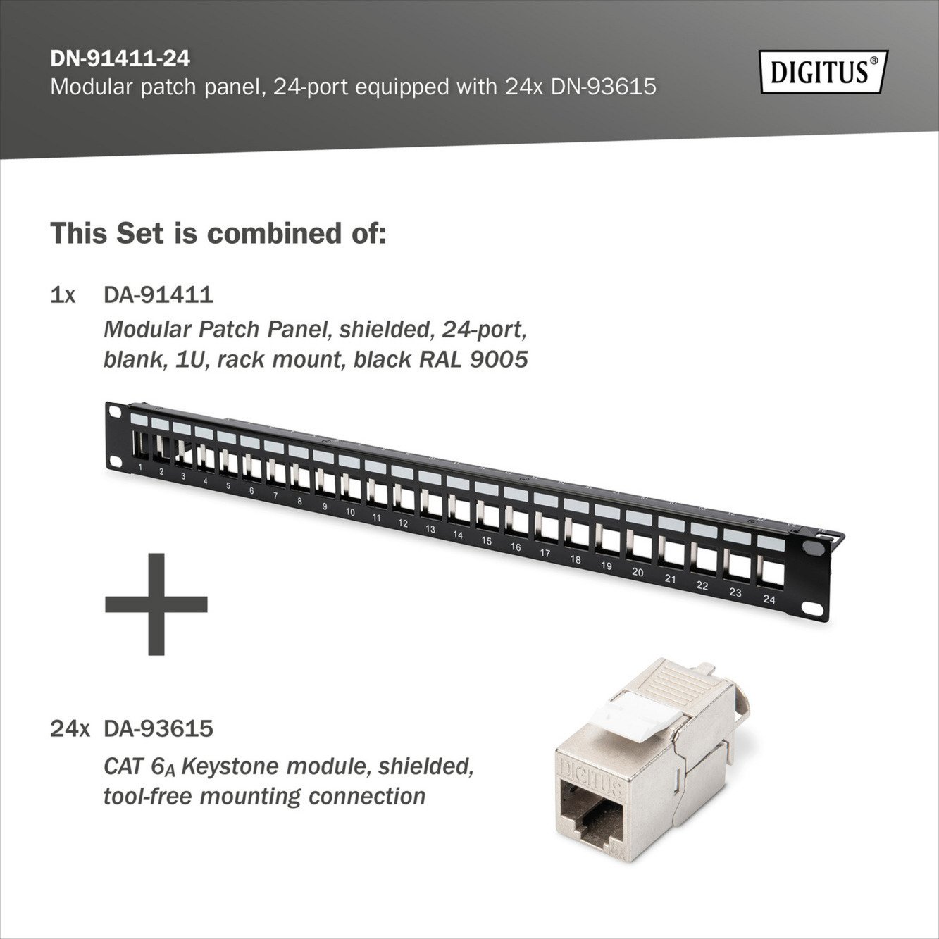Digitus Modulares Patchpanel Negro - Imagen 4